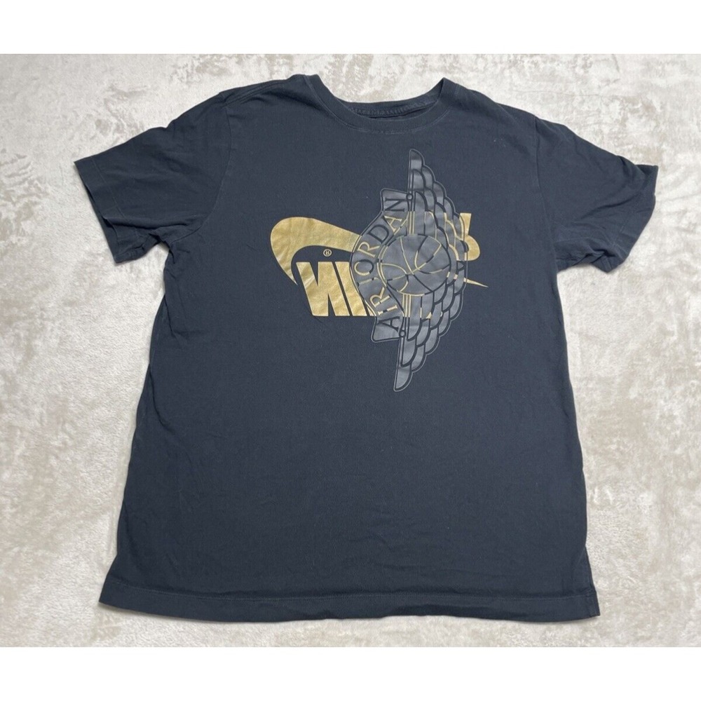 Nike Air Jordan Mens T Shirt Size Medium Black Short Sleeve Futura Wings AO0601